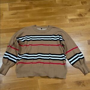 Amazon Tan Striped Women's Sweater